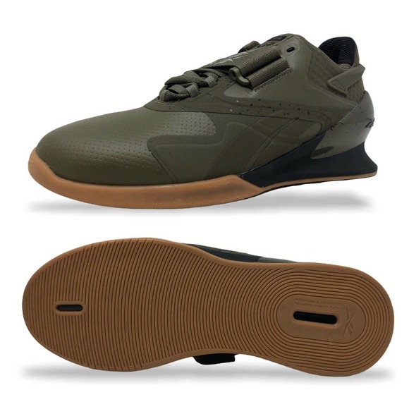 Reebok Legacy Lifter II Mens Weightlifting Shoes Army Green/Black H02845 (NEW) - Picture 1 of 11